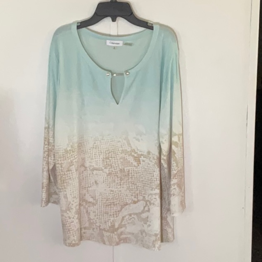 Calvin Klein 3/4 Sleeve Relaxed Cut Out Tunic